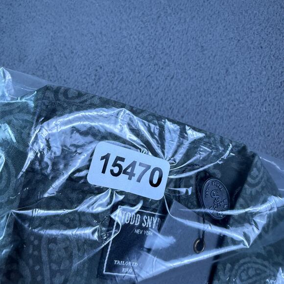 Todd Snyder Olive Bandana Long Sleeve Camp Collar Shirt Mens M Green Stretch NEW - Picture 15 of 16